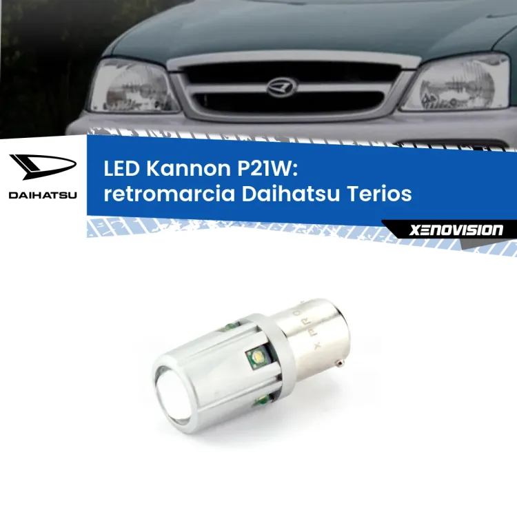 <strong>LED per Retromarcia Daihatsu Terios  1997 - 2005.</strong>Lampadina P21W con una poderosa illuminazione frontale rafforzata da 5 potenti chip laterali.