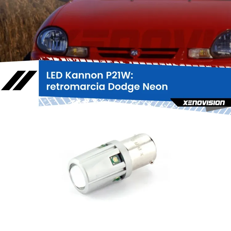 <strong>LED per Retromarcia Dodge Neon  1994 - 1999.</strong>Lampadina P21W con una poderosa illuminazione frontale rafforzata da 5 potenti chip laterali.