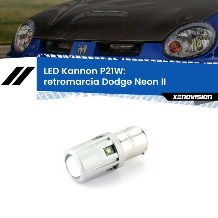 <strong>LED per Retromarcia Dodge Neon II 1999 - 2005.</strong>Lampadina P21W con una poderosa illuminazione frontale rafforzata da 5 potenti chip laterali.