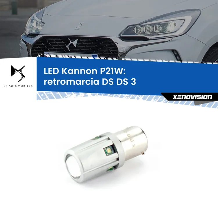 <strong>LED per Retromarcia DS DS 3  in poi.</strong>Lampadina P21W con una poderosa illuminazione frontale rafforzata da 5 potenti chip laterali.