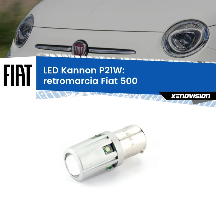 <strong>LED per Retromarcia Fiat 500  2007 - 2014.</strong>Lampadina P21W con una poderosa illuminazione frontale rafforzata da 5 potenti chip laterali.