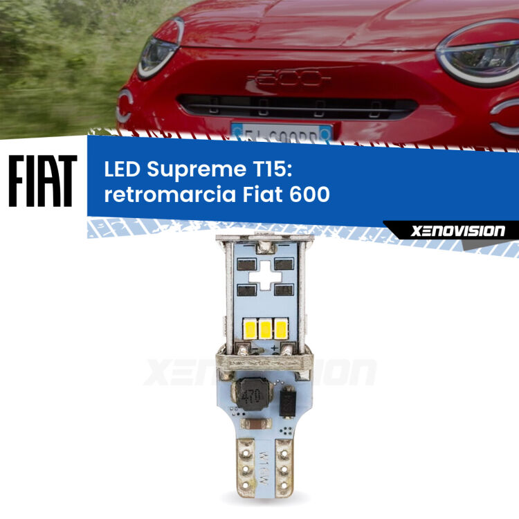 <strong>LED retromarcia per Fiat 600</strong>  2023 in poi. 15 Chip CREE 3535, sviluppa un'incredibile potenza. Qualità Massima. Oltre 6W reali di pura potenza.