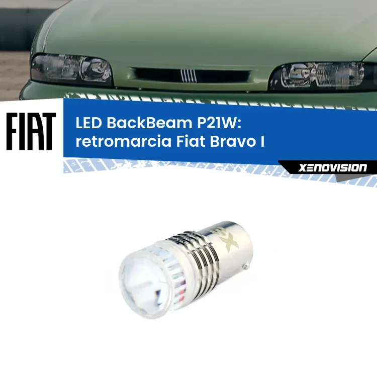 <strong>Retromarcia LED per Fiat Bravo I</strong>  1995 - 2001. Lampada <strong>P21W</strong> canbus. Illumina a giorno con questo straordinario cannone LED a luminosità estrema.