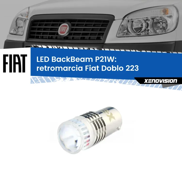 <strong>Retromarcia LED per Fiat Doblo</strong> 223 2000 - 2010. Lampada <strong>P21W</strong> canbus. Illumina a giorno con questo straordinario cannone LED a luminosità estrema.