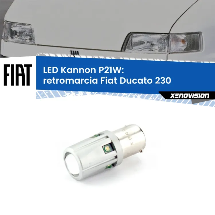 <strong>LED per Retromarcia Fiat Ducato 230 1994 - 2002.</strong>Lampadina P21W con una poderosa illuminazione frontale rafforzata da 5 potenti chip laterali.