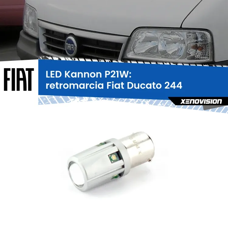 <strong>LED per Retromarcia Fiat Ducato 244 2002 - 2006.</strong>Lampadina P21W con una poderosa illuminazione frontale rafforzata da 5 potenti chip laterali.