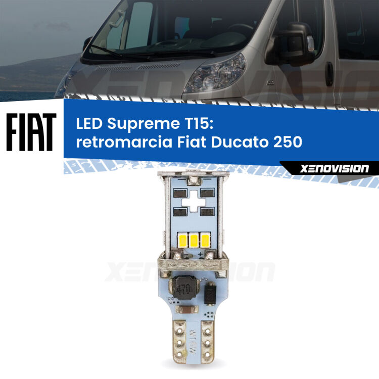 <strong>LED retromarcia per Fiat Ducato</strong> 250 2014 - 2018. 15 Chip CREE 3535, sviluppa un'incredibile potenza. Qualità Massima. Oltre 6W reali di pura potenza.