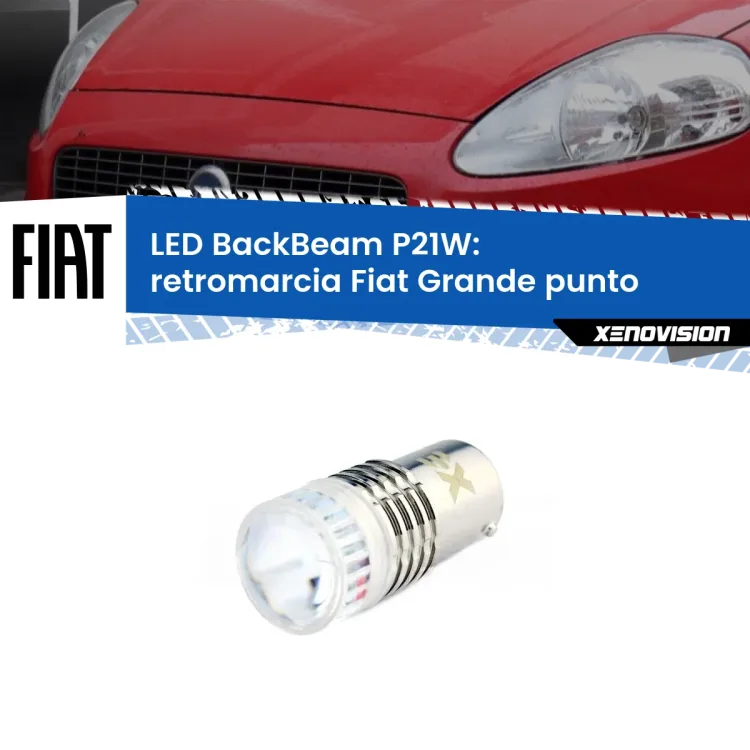 <strong>Retromarcia LED per Fiat Grande punto</strong>  2005 - 2018. Lampada <strong>P21W</strong> canbus. Illumina a giorno con questo straordinario cannone LED a luminosità estrema.