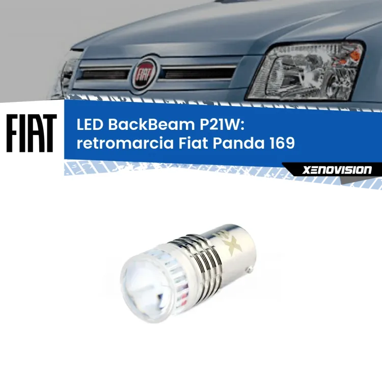 <strong>Retromarcia LED per Fiat Panda</strong> 169 2003 - 2012. Lampada <strong>P21W</strong> canbus. Illumina a giorno con questo straordinario cannone LED a luminosità estrema.