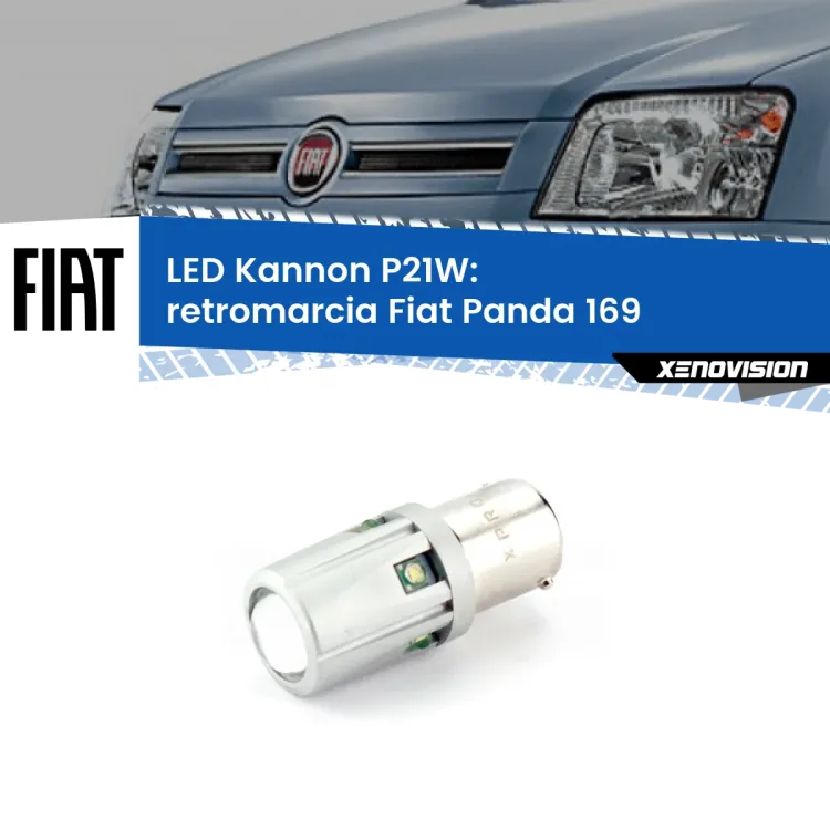 <strong>LED per Retromarcia Fiat Panda 169 2003 - 2012.</strong>Lampadina P21W con una poderosa illuminazione frontale rafforzata da 5 potenti chip laterali.