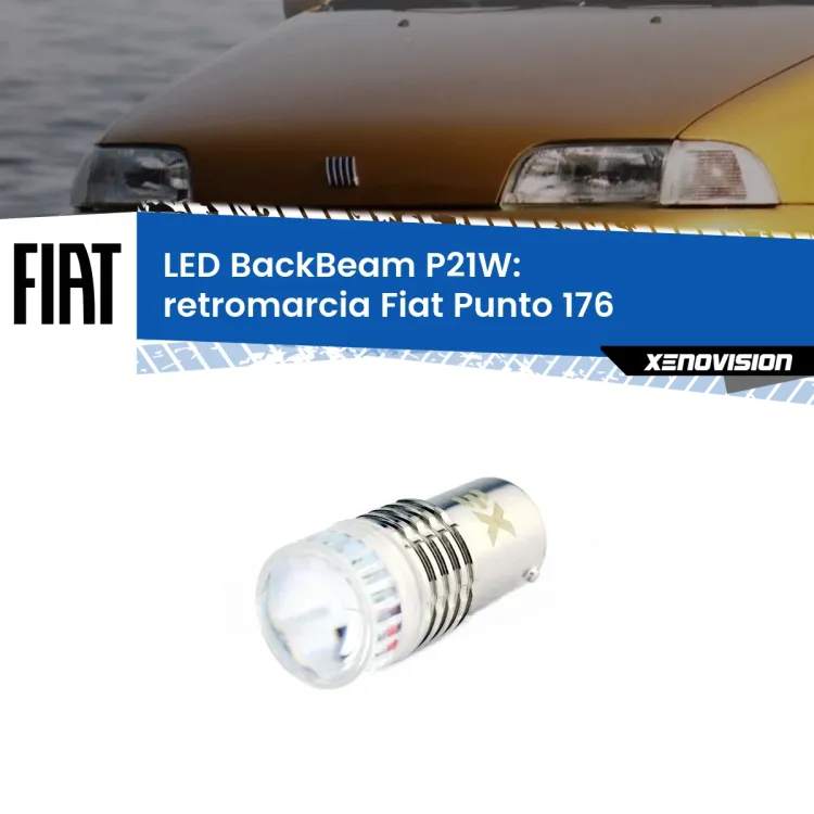 <strong>Retromarcia LED per Fiat Punto</strong> 176 1993 - 1999. Lampada <strong>P21W</strong> canbus. Illumina a giorno con questo straordinario cannone LED a luminosità estrema.