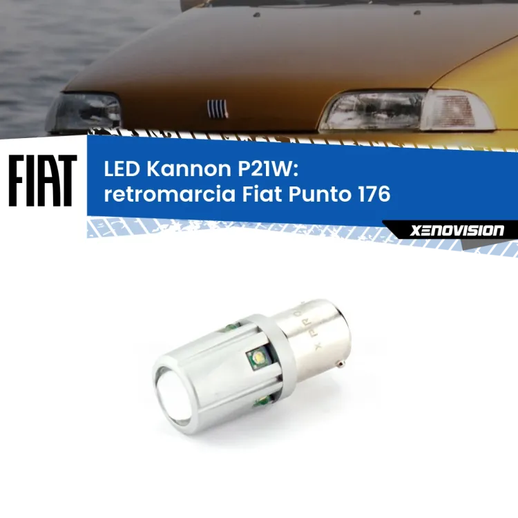 <strong>LED per Retromarcia Fiat Punto 176 1993 - 1999.</strong>Lampadina P21W con una poderosa illuminazione frontale rafforzata da 5 potenti chip laterali.