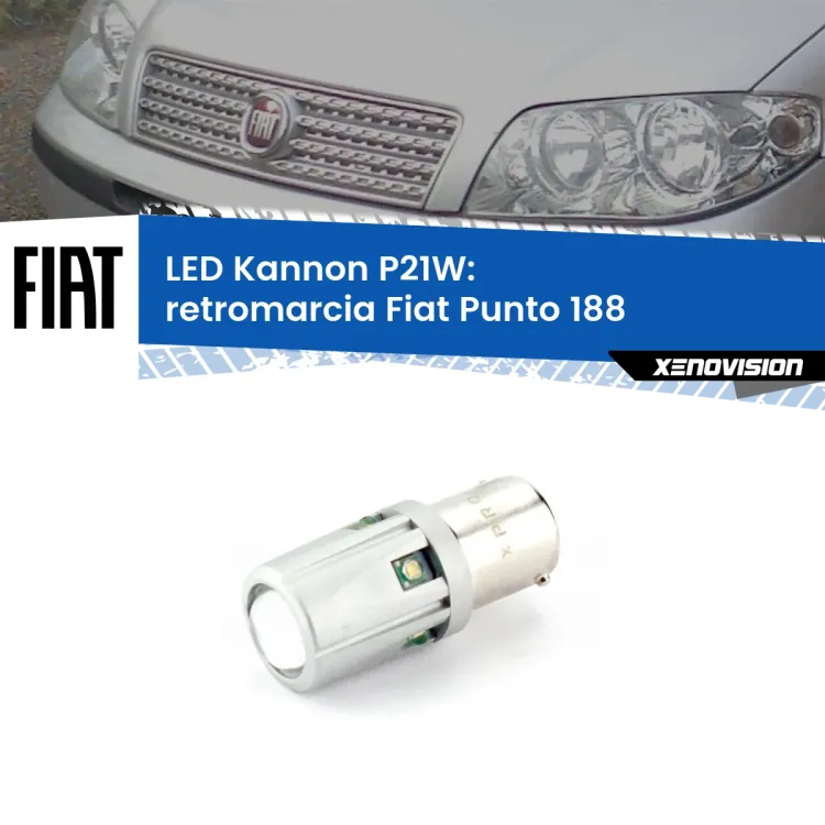 <strong>LED per Retromarcia Fiat Punto 188 1999 - 2010.</strong>Lampadina P21W con una poderosa illuminazione frontale rafforzata da 5 potenti chip laterali.