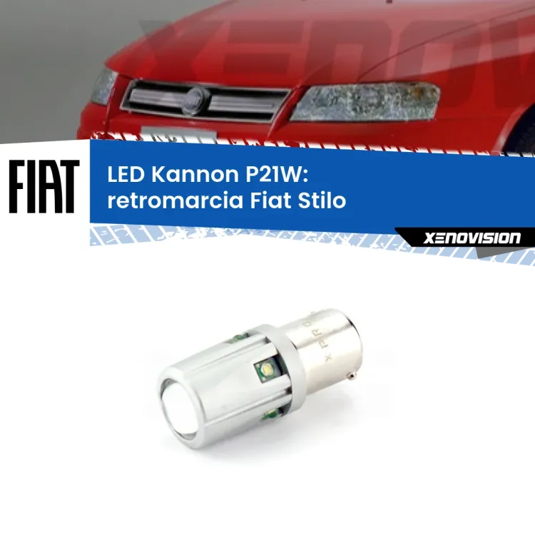 <strong>LED per Retromarcia Fiat Stilo  2001 - 2006.</strong>Lampadina P21W con una poderosa illuminazione frontale rafforzata da 5 potenti chip laterali.