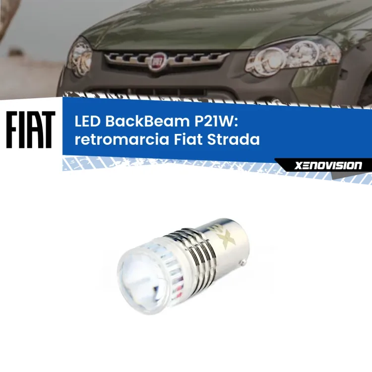 <strong>Retromarcia LED per Fiat Strada</strong>  1999 - 2021. Lampada <strong>P21W</strong> canbus. Illumina a giorno con questo straordinario cannone LED a luminosità estrema.