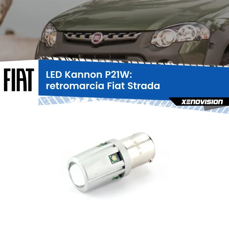 <strong>LED per Retromarcia Fiat Strada  1999 - 2021.</strong>Lampadina P21W con una poderosa illuminazione frontale rafforzata da 5 potenti chip laterali.