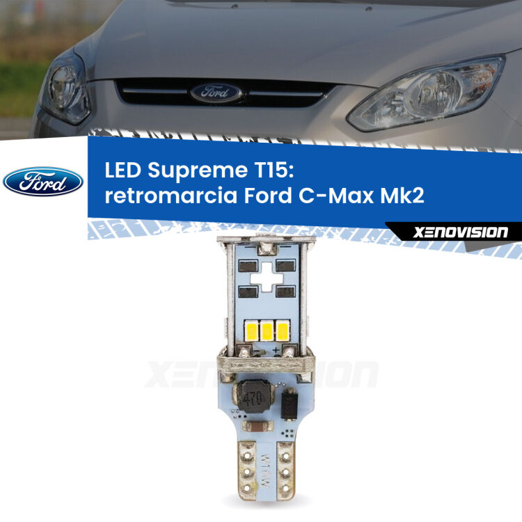 <strong>LED retromarcia per Ford C-Max</strong> Mk2 2011 - 2019. 15 Chip CREE 3535, sviluppa un'incredibile potenza. Qualità Massima. Oltre 6W reali di pura potenza.