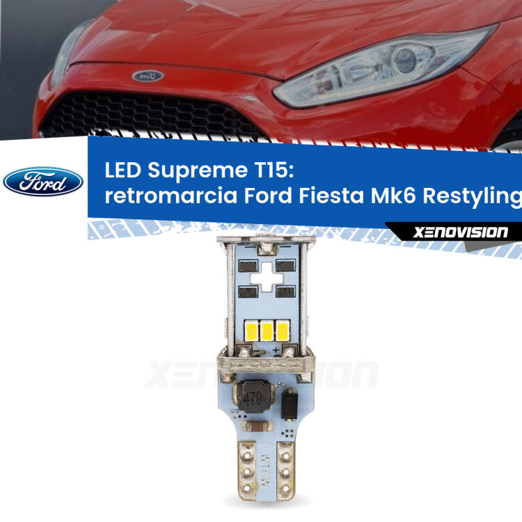 <strong>LED retromarcia per Ford Fiesta</strong> Mk6.5 2009 in poi. 15 Chip CREE 3535, sviluppa un'incredibile potenza. Qualità Massima. Oltre 6W reali di pura potenza.