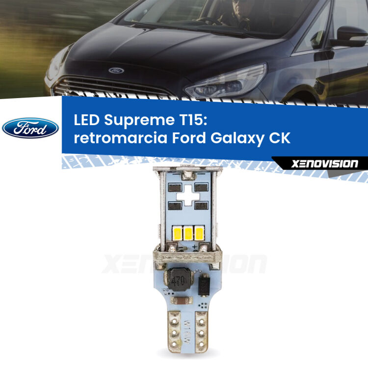 <strong>LED retromarcia per Ford Galaxy</strong> CK 2015 - 2018. 15 Chip CREE 3535, sviluppa un'incredibile potenza. Qualità Massima. Oltre 6W reali di pura potenza.