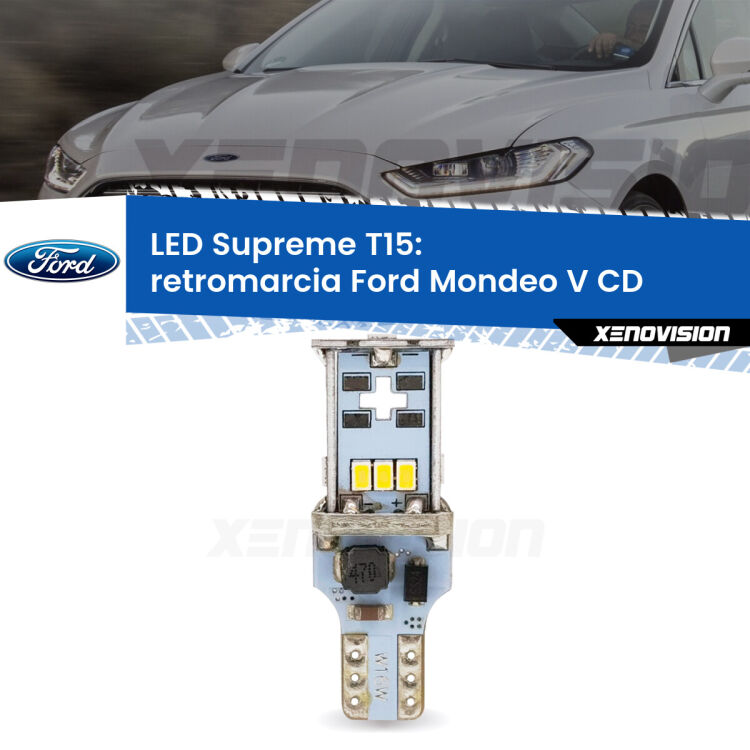 <strong>LED retromarcia per Ford Mondeo V</strong> CD 2012 - 2016. 15 Chip CREE 3535, sviluppa un'incredibile potenza. Qualità Massima. Oltre 6W reali di pura potenza.