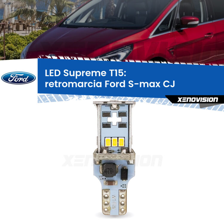 <strong>LED retromarcia per Ford S-max</strong> CJ 2015 - 2018. 15 Chip CREE 3535, sviluppa un'incredibile potenza. Qualità Massima. Oltre 6W reali di pura potenza.