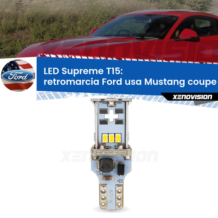 <strong>LED retromarcia per Ford usa Mustang coupe</strong>  2014 in poi. 15 Chip CREE 3535, sviluppa un'incredibile potenza. Qualità Massima. Oltre 6W reali di pura potenza.