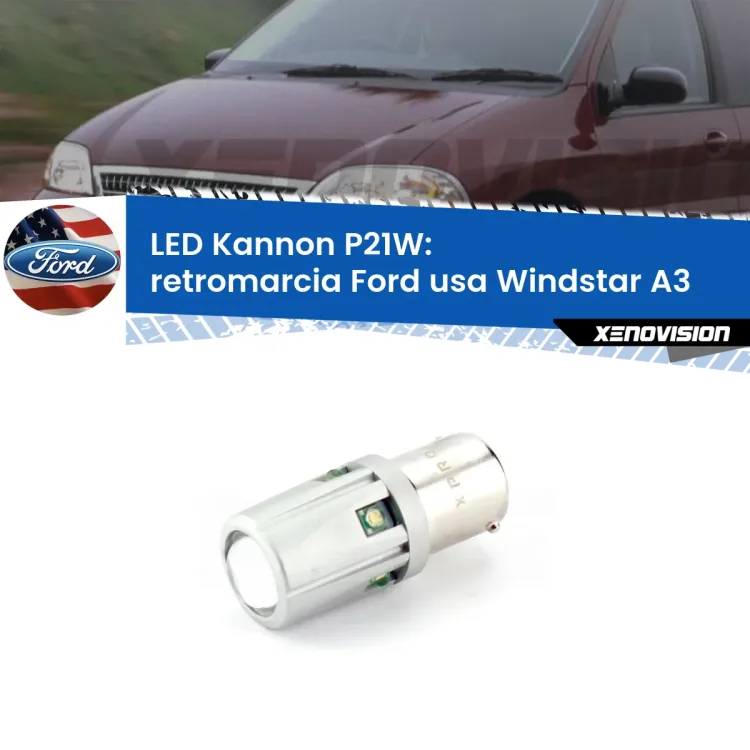 <strong>LED per Retromarcia Ford usa Windstar A3 1995 - 2000.</strong>Lampadina P21W con una poderosa illuminazione frontale rafforzata da 5 potenti chip laterali.