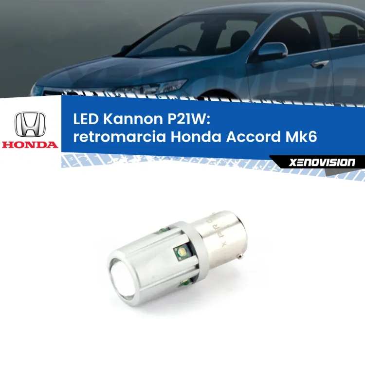 <strong>LED per Retromarcia Honda Accord Mk6 1997 - 2002.</strong>Lampadina P21W con una poderosa illuminazione frontale rafforzata da 5 potenti chip laterali.