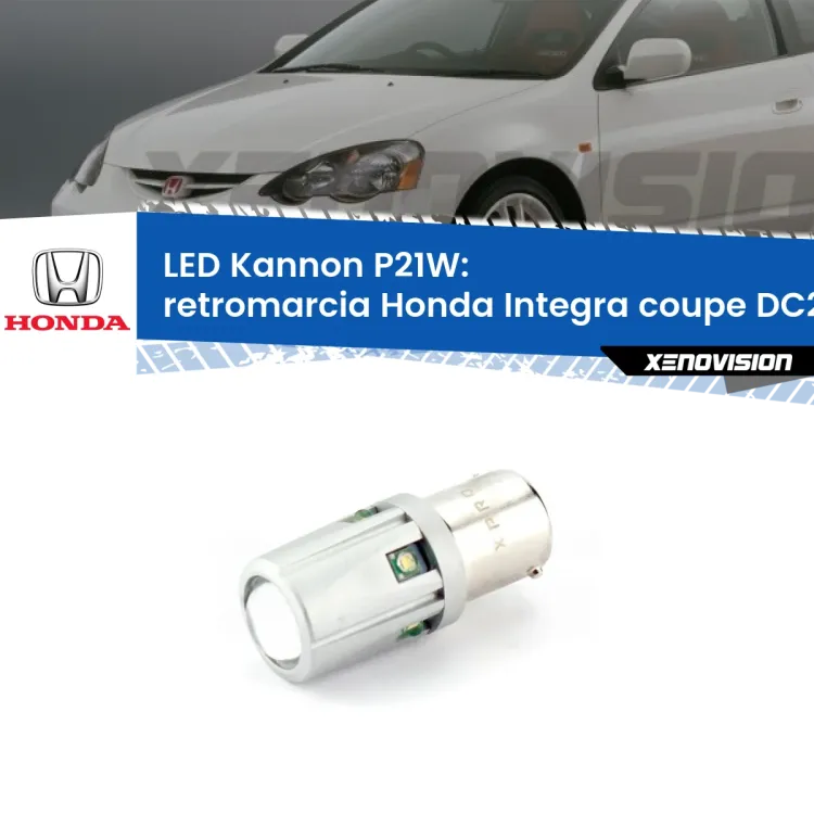 <strong>LED per Retromarcia Honda Integra coupe DC2, DC4 1997 - 2001.</strong>Lampadina P21W con una poderosa illuminazione frontale rafforzata da 5 potenti chip laterali.