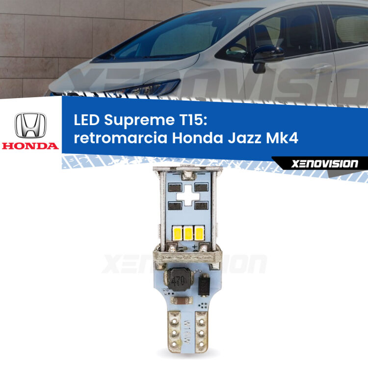 <strong>LED retromarcia per Honda Jazz</strong> Mk4 2013 - 2019. 15 Chip CREE 3535, sviluppa un'incredibile potenza. Qualità Massima. Oltre 6W reali di pura potenza.