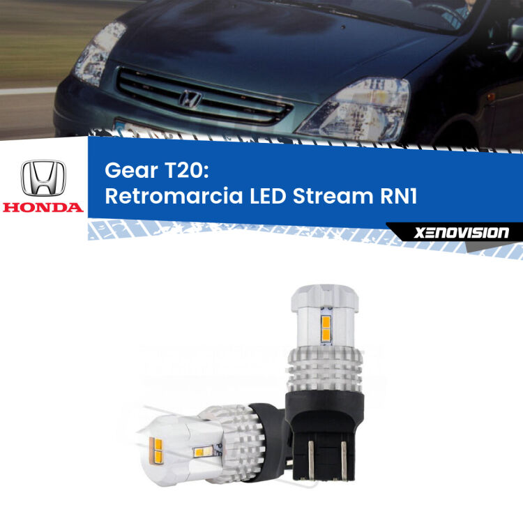 <strong>LED T20 </strong><strong>retromarcia</strong> <strong>Honda</strong> <strong>Stream </strong>(RN1) 2001 - 2006. Coppia LED effetto Stealth, ottima resa in ogni direzione, Qualità Massima.