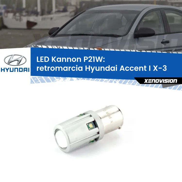 <strong>LED per Retromarcia Hyundai Accent I X-3 1994 - 2000.</strong>Lampadina P21W con una poderosa illuminazione frontale rafforzata da 5 potenti chip laterali.