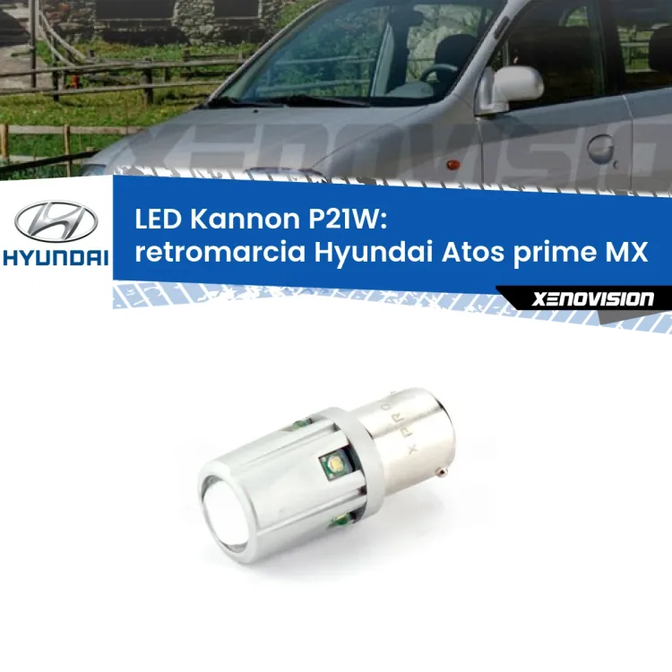 <strong>LED per Retromarcia Hyundai Atos prime MX 1997 - 2008.</strong>Lampadina P21W con una poderosa illuminazione frontale rafforzata da 5 potenti chip laterali.