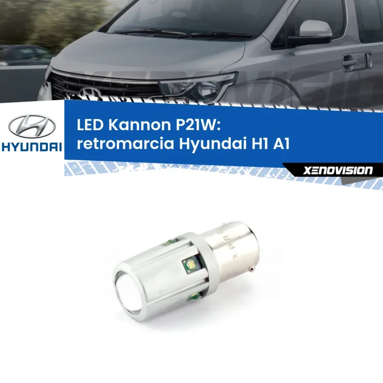 <strong>LED per Retromarcia Hyundai H1 A1 1997 - 2008.</strong>Lampadina P21W con una poderosa illuminazione frontale rafforzata da 5 potenti chip laterali.