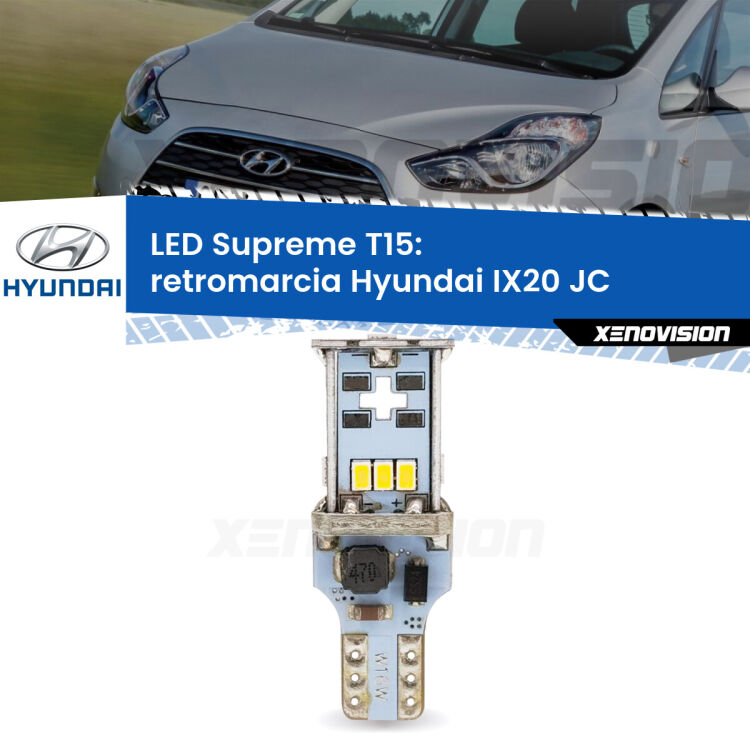 <strong>LED retromarcia per Hyundai IX20</strong> JC 2010 in poi. 15 Chip CREE 3535, sviluppa un'incredibile potenza. Qualità Massima. Oltre 6W reali di pura potenza.