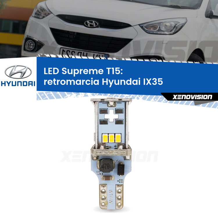 <strong>LED retromarcia per Hyundai IX35</strong>  2009 - 2015. 15 Chip CREE 3535, sviluppa un'incredibile potenza. Qualità Massima. Oltre 6W reali di pura potenza.