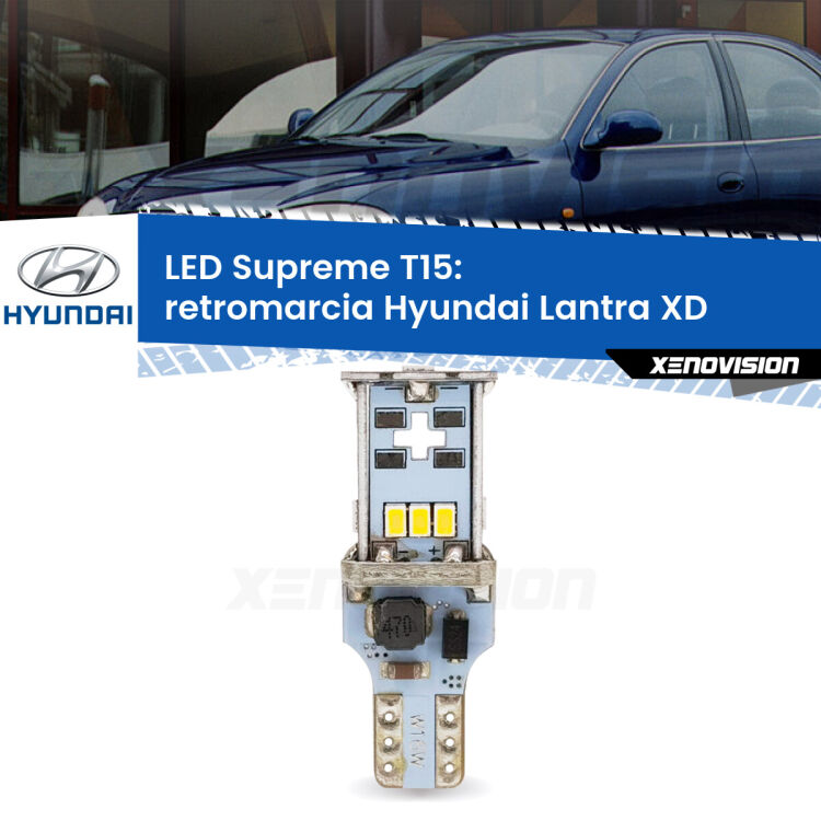 <strong>LED retromarcia per Hyundai Lantra</strong> XD 2003 - 2006. 15 Chip CREE 3535, sviluppa un'incredibile potenza. Qualità Massima. Oltre 6W reali di pura potenza.