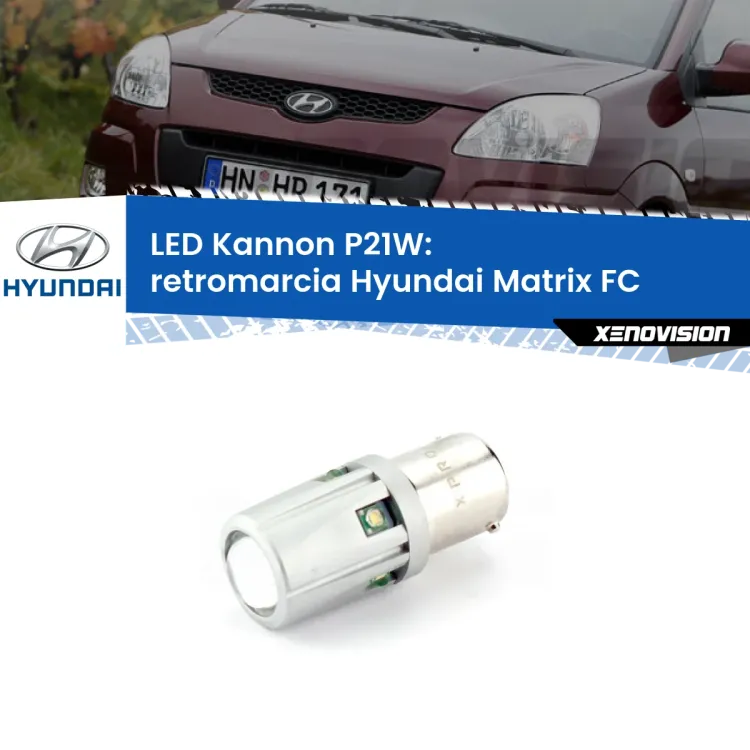 <strong>LED per Retromarcia Hyundai Matrix FC 2001 - 2010.</strong>Lampadina P21W con una poderosa illuminazione frontale rafforzata da 5 potenti chip laterali.