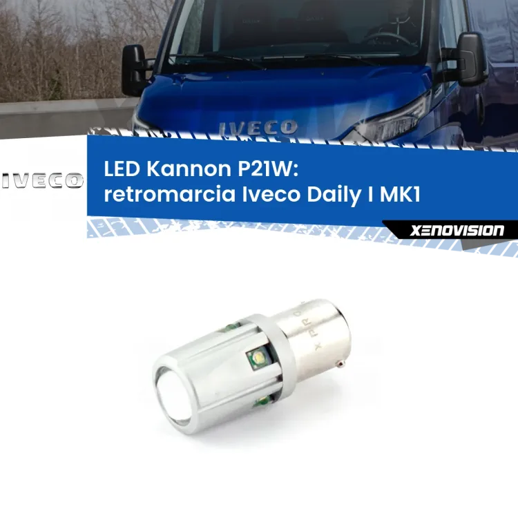 <strong>LED per Retromarcia Iveco Daily I MK1 1978 - 1999.</strong>Lampadina P21W con una poderosa illuminazione frontale rafforzata da 5 potenti chip laterali.