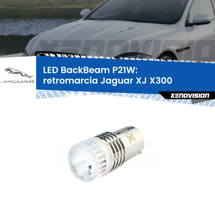 <strong>Retromarcia LED per Jaguar XJ</strong> X300 1994 - 1997. Lampada <strong>P21W</strong> canbus. Illumina a giorno con questo straordinario cannone LED a luminosità estrema.