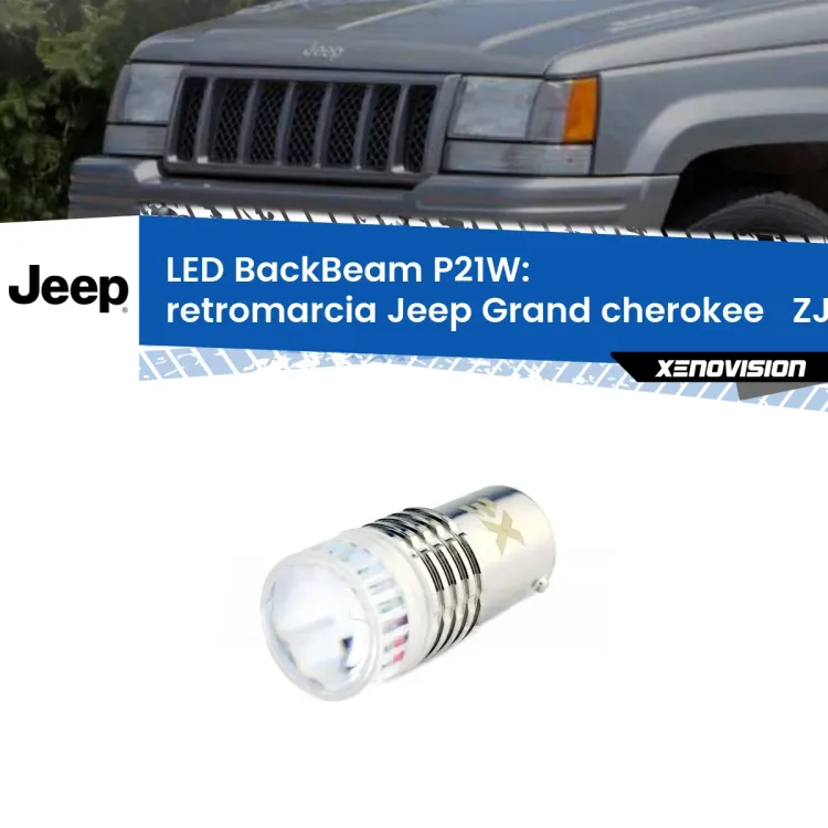 <strong>Retromarcia LED per Jeep Grand cherokee  </strong> ZJ 1993 - 1998. Lampada <strong>P21W</strong> canbus. Illumina a giorno con questo straordinario cannone LED a luminosità estrema.