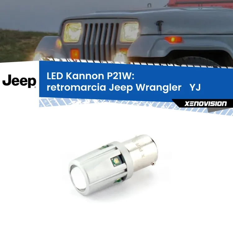 <strong>LED per Retromarcia Jeep Wrangler   YJ 1986 - 1995.</strong>Lampadina P21W con una poderosa illuminazione frontale rafforzata da 5 potenti chip laterali.