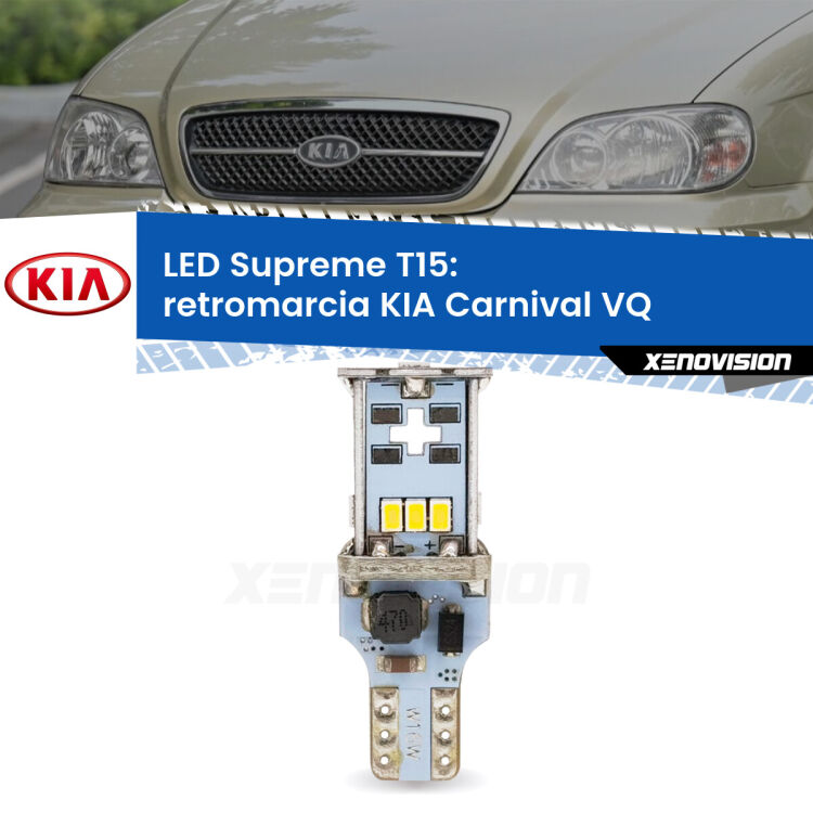 <strong>LED retromarcia per KIA Carnival</strong> VQ 2005 - 2013. 15 Chip CREE 3535, sviluppa un'incredibile potenza. Qualità Massima. Oltre 6W reali di pura potenza.