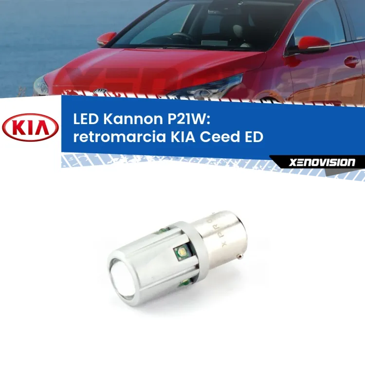 <strong>LED per Retromarcia KIA Ceed ED 2006 - 2012.</strong>Lampadina P21W con una poderosa illuminazione frontale rafforzata da 5 potenti chip laterali.