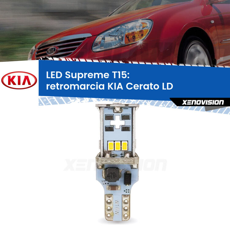 <strong>LED retromarcia per KIA Cerato</strong> LD 2003 - 2007. 15 Chip CREE 3535, sviluppa un'incredibile potenza. Qualità Massima. Oltre 6W reali di pura potenza.