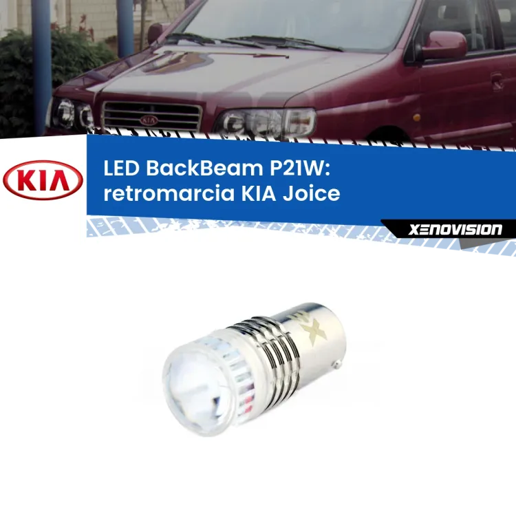 <strong>Retromarcia LED per KIA Joice</strong>  2000 - 2003. Lampada <strong>P21W</strong> canbus. Illumina a giorno con questo straordinario cannone LED a luminosità estrema.