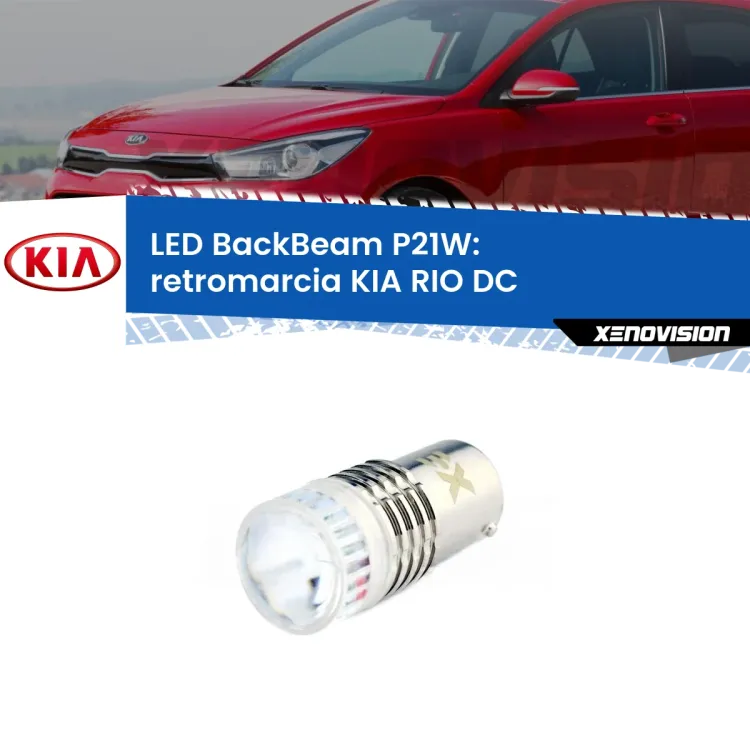 <strong>Retromarcia LED per KIA RIO</strong> DC 1999 - 2004. Lampada <strong>P21W</strong> canbus. Illumina a giorno con questo straordinario cannone LED a luminosità estrema.