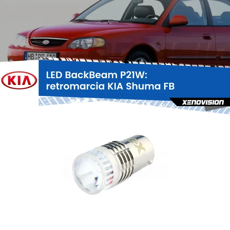 <strong>Retromarcia LED per KIA Shuma</strong> FB 1997 - 2000. Lampada <strong>P21W</strong> canbus. Illumina a giorno con questo straordinario cannone LED a luminosità estrema.