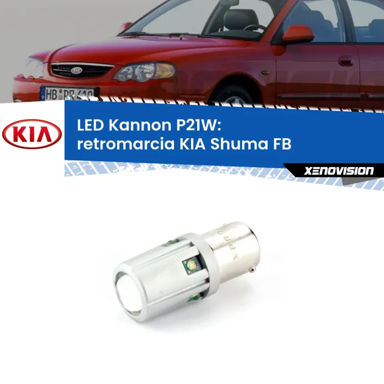 <strong>LED per Retromarcia KIA Shuma FB 1997 - 2000.</strong>Lampadina P21W con una poderosa illuminazione frontale rafforzata da 5 potenti chip laterali.