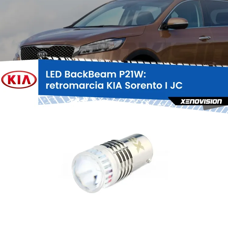 <strong>Retromarcia LED per KIA Sorento I</strong> JC 2002 - 2008. Lampada <strong>P21W</strong> canbus. Illumina a giorno con questo straordinario cannone LED a luminosità estrema.